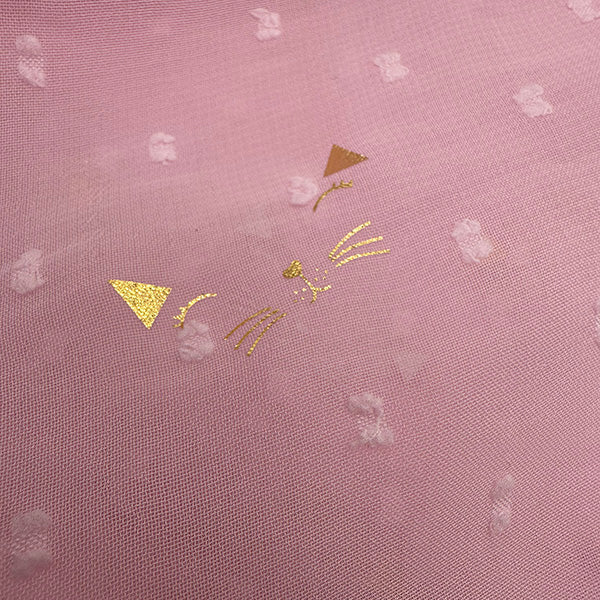 Cat Foil Cut Flower Fabric