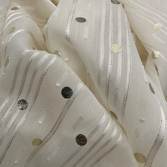 Gold Yarn Foil Cut Flower Fabric