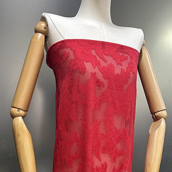 Silver Cut Flower Fabric