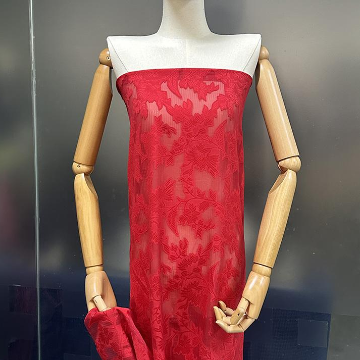 Silver Cut Flower Fabric