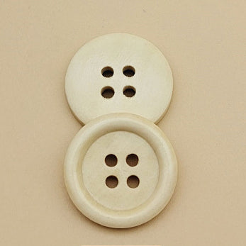 Natural Wooden Buttons - 4-Hole for Shirts, Kidswear, and Coats