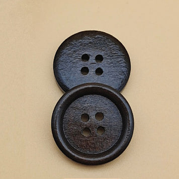 Natural Wooden Buttons - 4-Hole for Shirts, Kidswear, and Coats