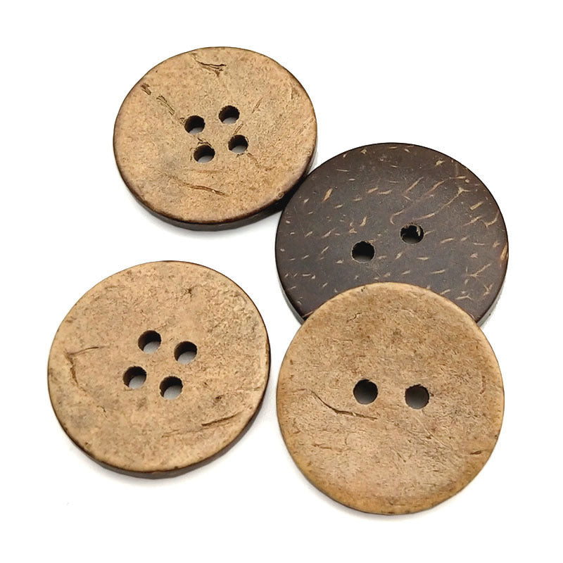 Eco-Friendly Coconut Shell Buttons - 2-Hole & 4-Hole for Clothing & Sweaters.