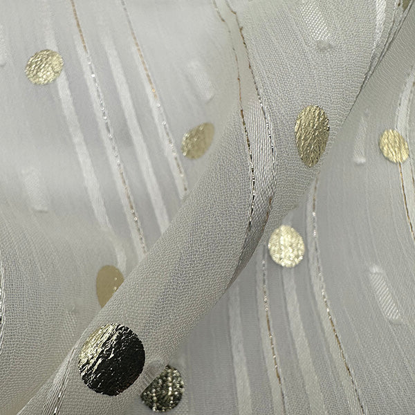 Gold Yarn Foil Cut Flower Fabric