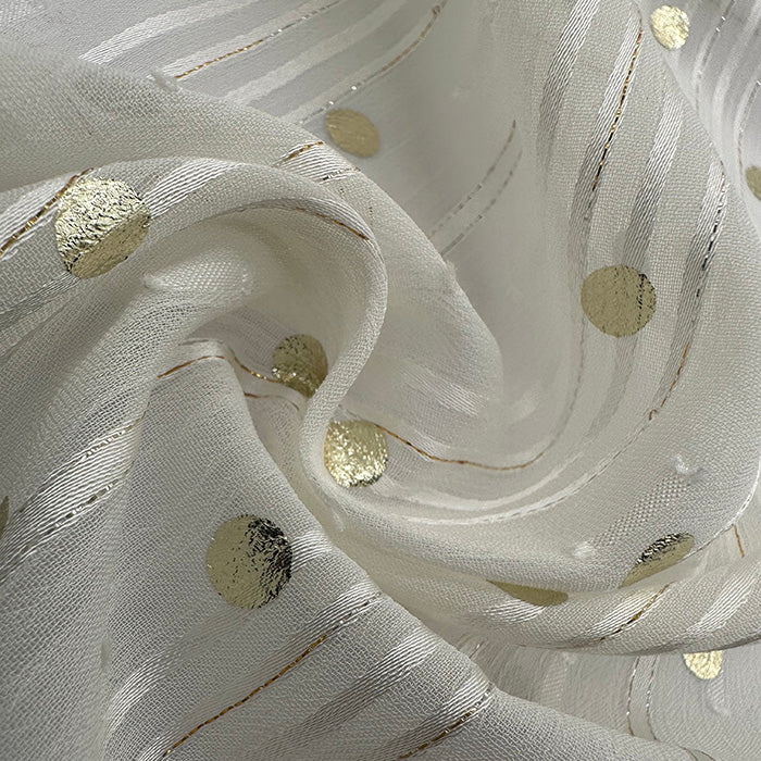 Gold Yarn Foil Cut Flower Fabric