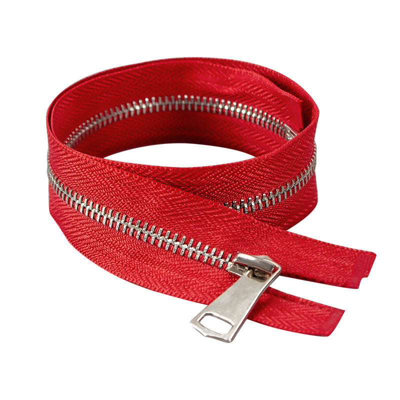 Durable No. 5 Metal Open-End Zipper - Premium Copper Teeth for Jackets, Coats, and More