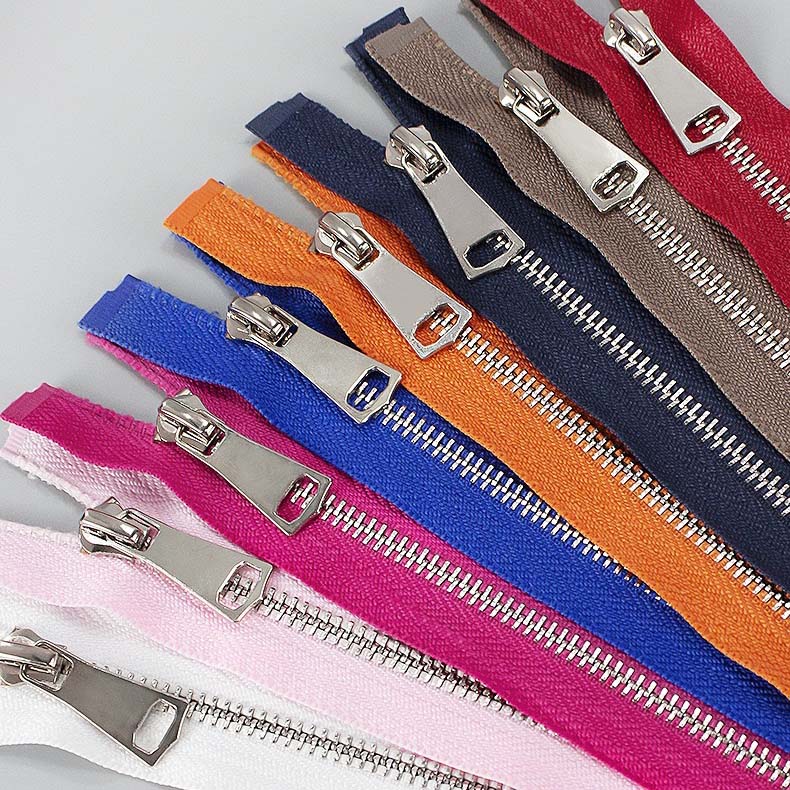 Durable No. 5 Metal Open-End Zipper - Premium Copper Teeth for Jackets, Coats, and More